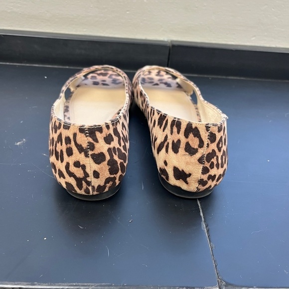 ASOS Design Wide Leadership Peeptoe Ballet Flats in Leopard - Picture 10 of 13